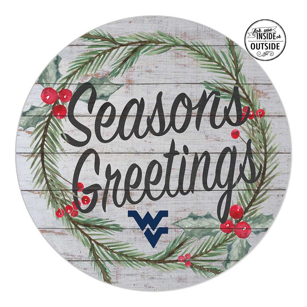 20x20 Indoor Outdoor Seasons Greetings Sign West Virginia Mountaineers