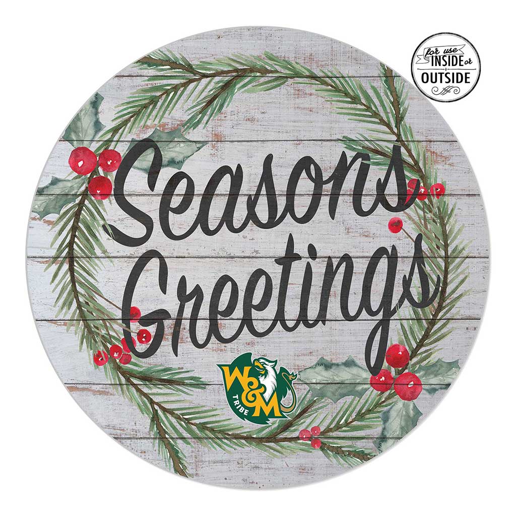 20x20 Indoor Outdoor Seasons Greetings Sign William and Mary Tribe