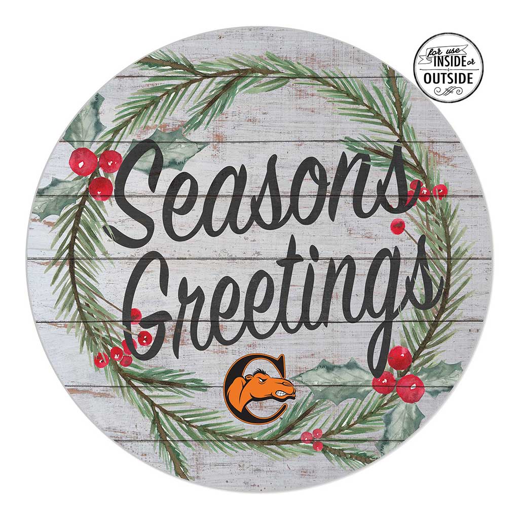 20x20 Indoor Outdoor Seasons Greetings Sign Campbell University Fighting Camels