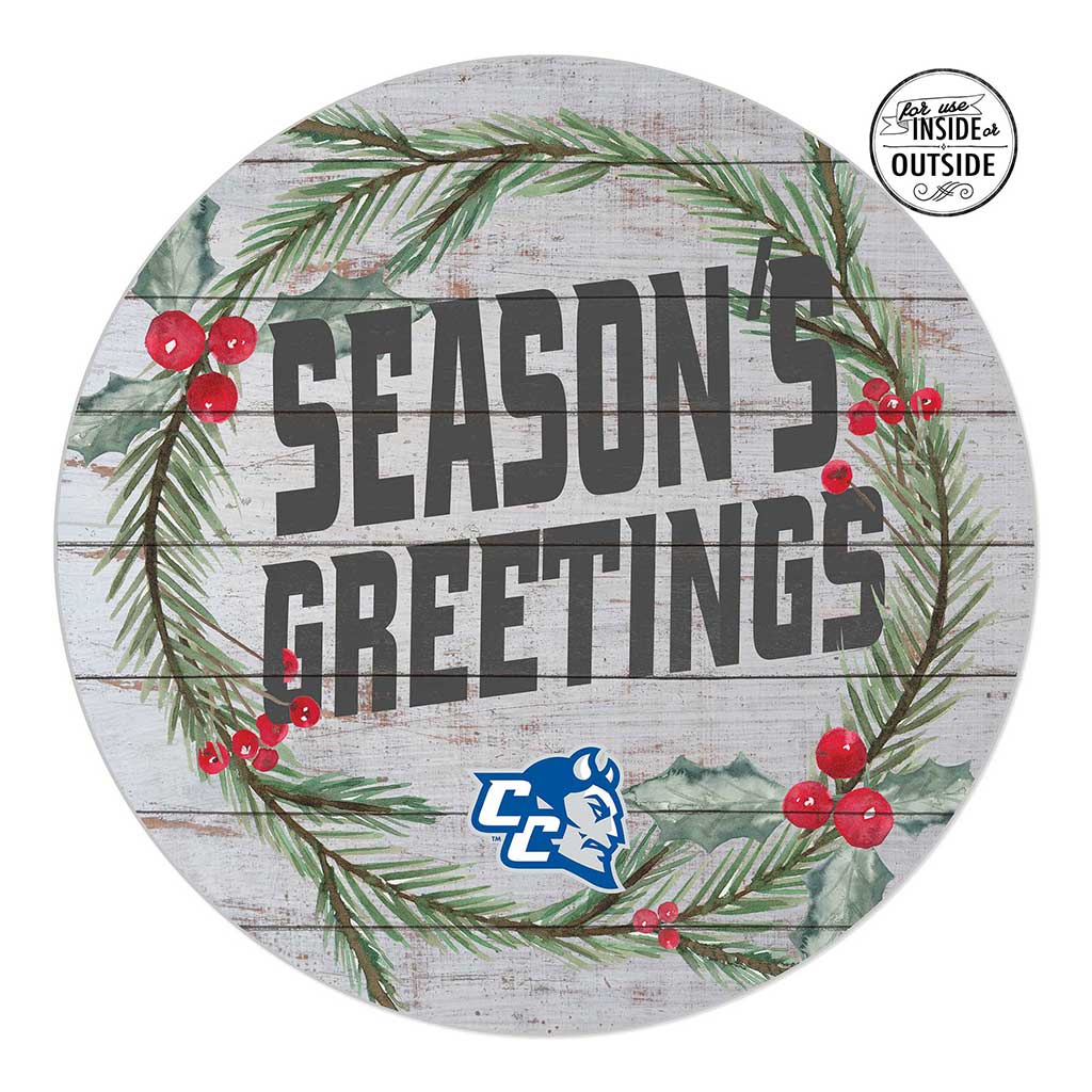 20x20 Indoor Outdoor Seasons Greetings Sign Central Connecticut State Blue Devils