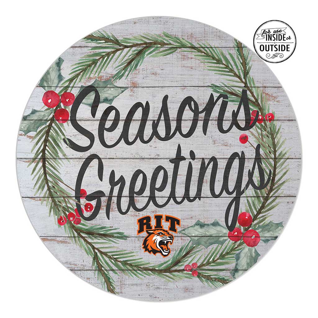 20x20 Indoor Outdoor Seasons Greetings Sign Rochester Institute of Technology Tigers