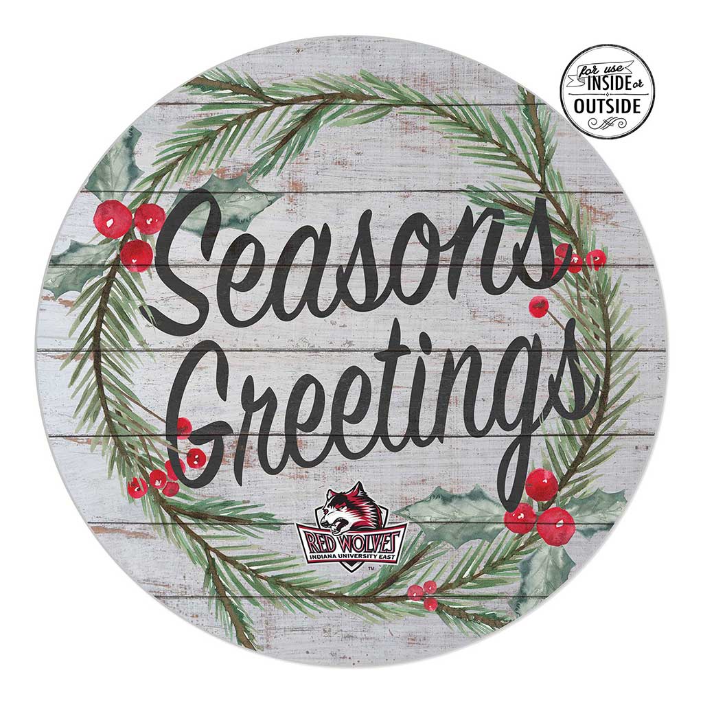20x20 Indoor Outdoor Seasons Greetings Sign Indiana University East Red Wolves