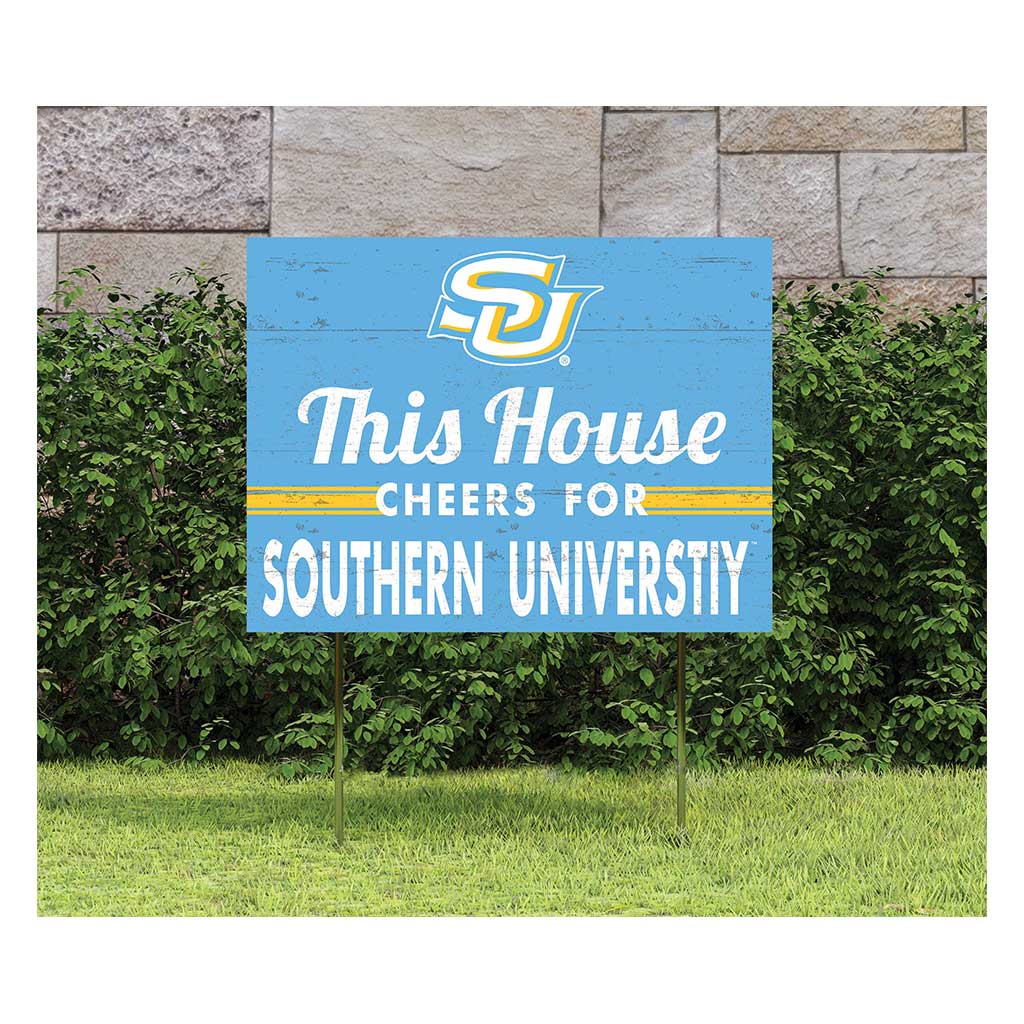 18x24 Lawn Sign This House Cheers Southern University Jaguars