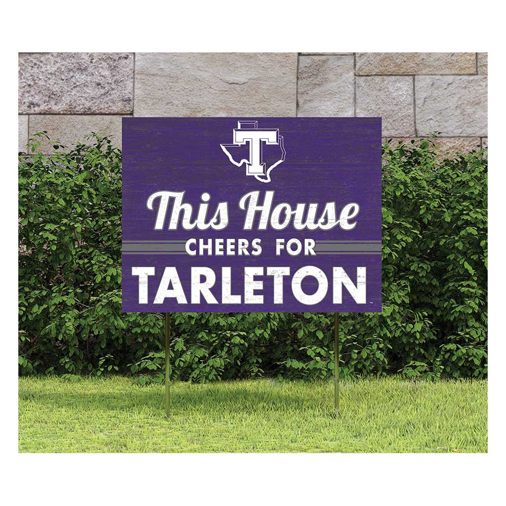 18x24 Lawn Sign This House Cheers Tarleton State University Texans
