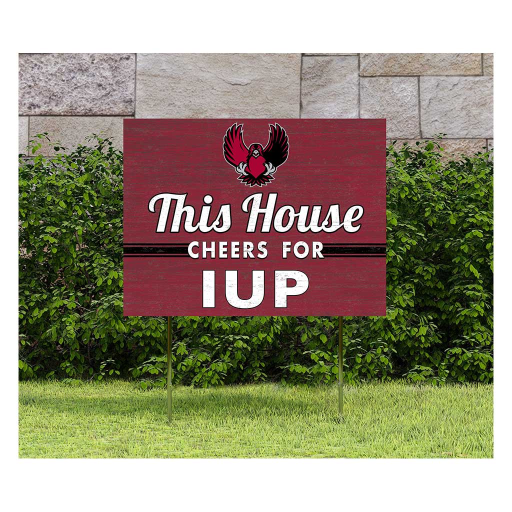 18x24 Lawn Sign Indiana University of Pennsylvania Crimson Hawks