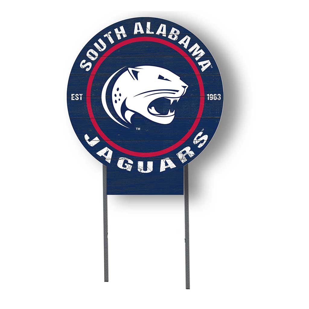 20x20 Circle Color Logo Lawn Sign University of Southern Alabama Jaguars