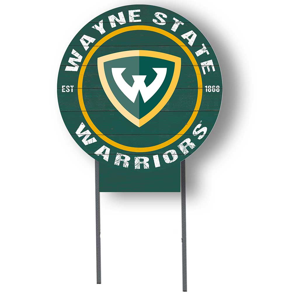 20x20 Circle Color Logo Lawn Sign Wayne State University Warriors