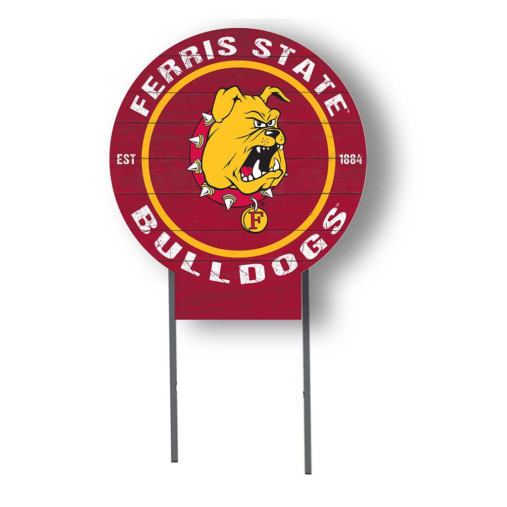 20x20 Circle Color Logo Lawn Sign Ferris State Bulldogs