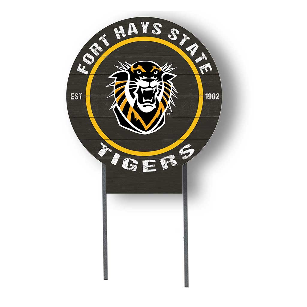20x20 Circle Color Logo Lawn Sign Fort Hays State Tigers