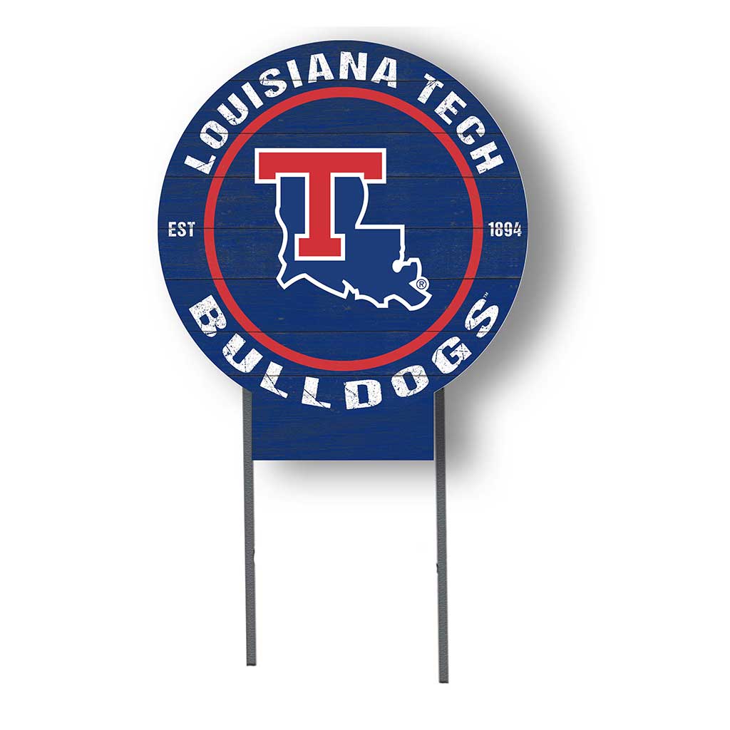 20x20 Circle Color Logo Lawn Sign Louisiana Tech Bulldogs