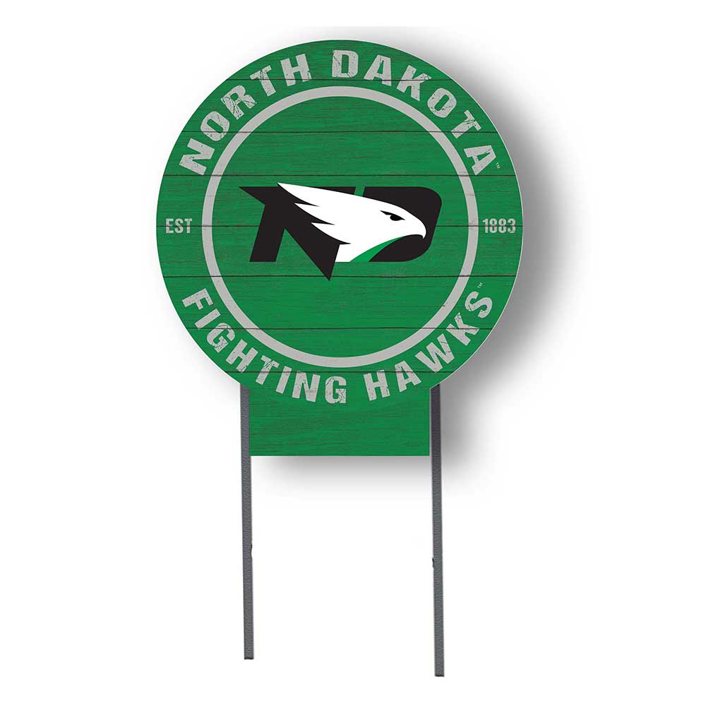 20x20 Circle Color Logo Lawn Sign North Dakota Fighting Hawks