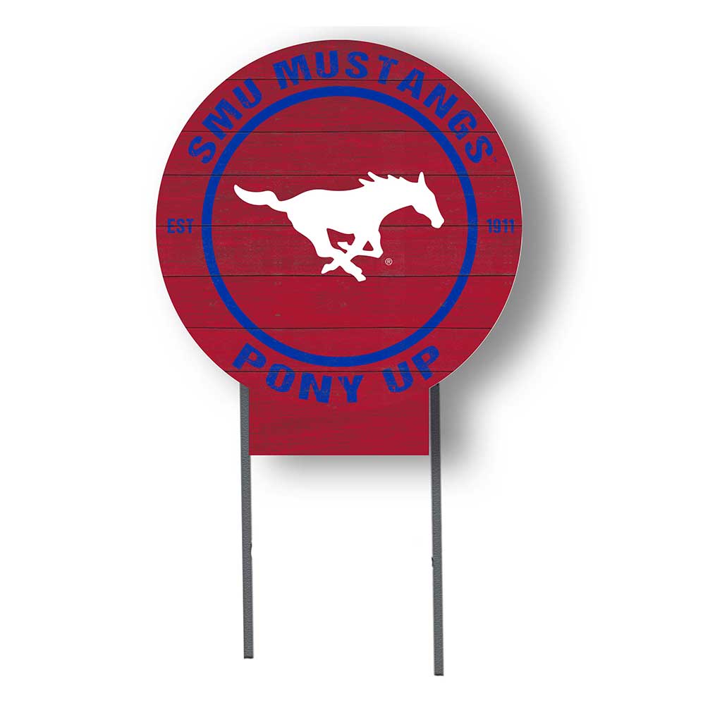 20x20 Circle Color Logo Lawn Sign Southern Methodist Mustangs