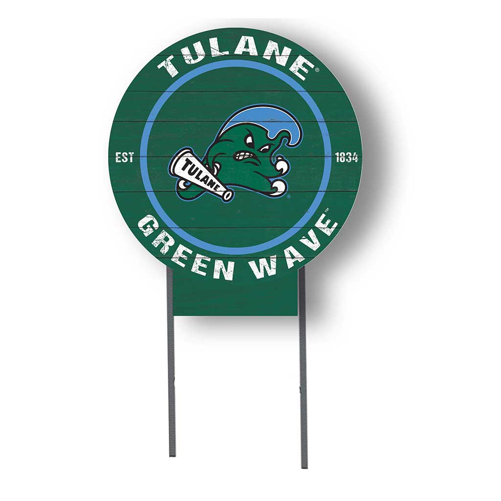 20x20 Circle Color Logo Lawn Sign Tulane Green Wave