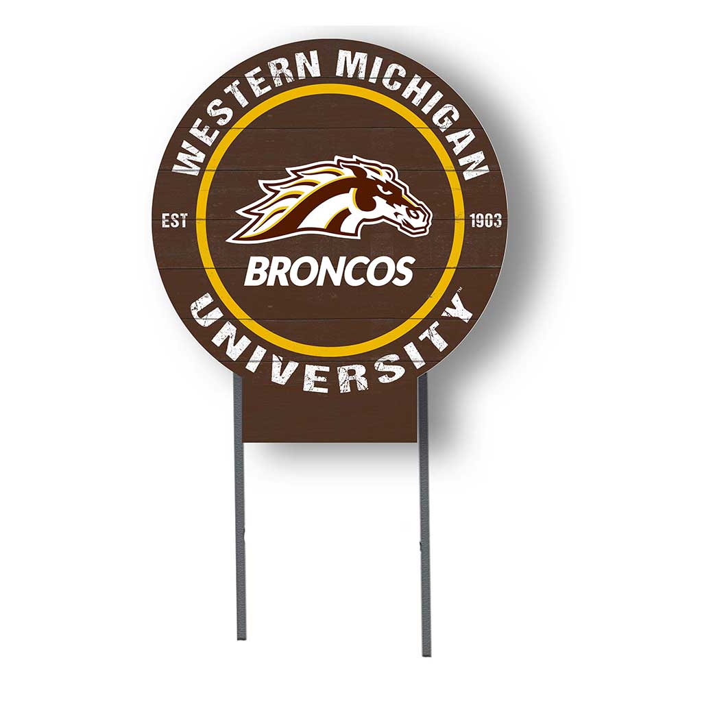 20x20 Circle Color Logo Lawn Sign Western Michigan Broncos