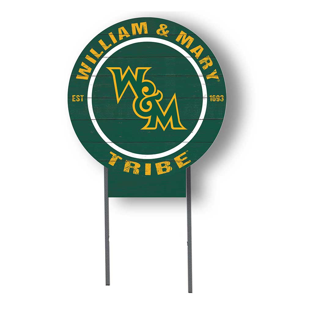 20x20 Circle Color Logo Lawn Sign William and Mary Tribe