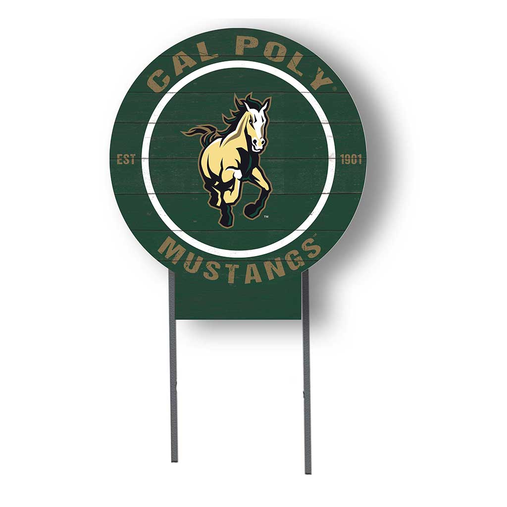 20x20 Circle Color Logo Lawn Sign California Polytechnic State Mustangs