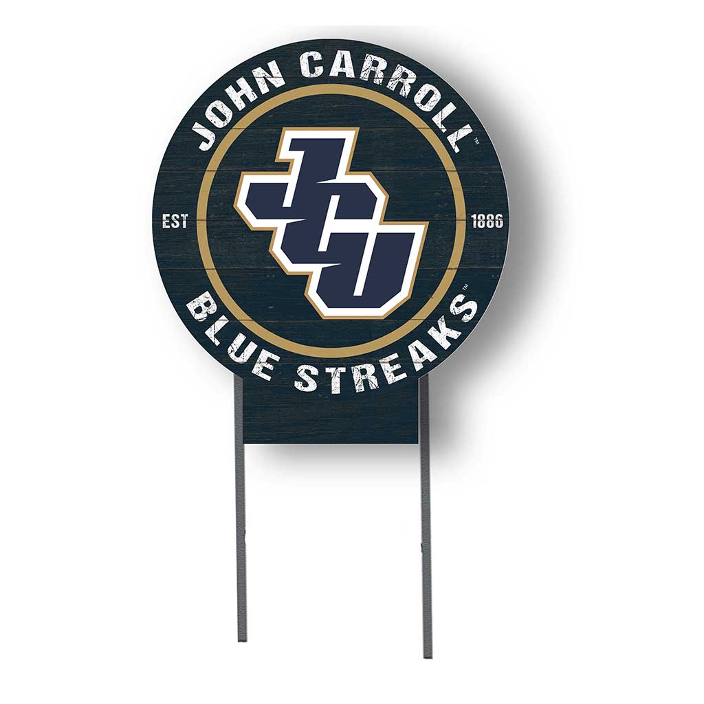 20x20 Circle Color Logo Lawn Sign John Carroll University Blue Streaks