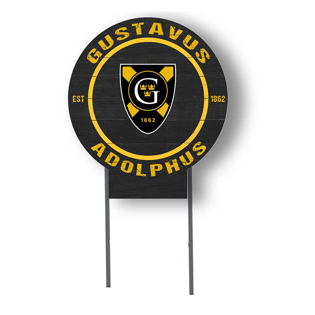 20x20 Circle Color Logo Lawn Sign Gustavus Adolphus College Golden Gusties