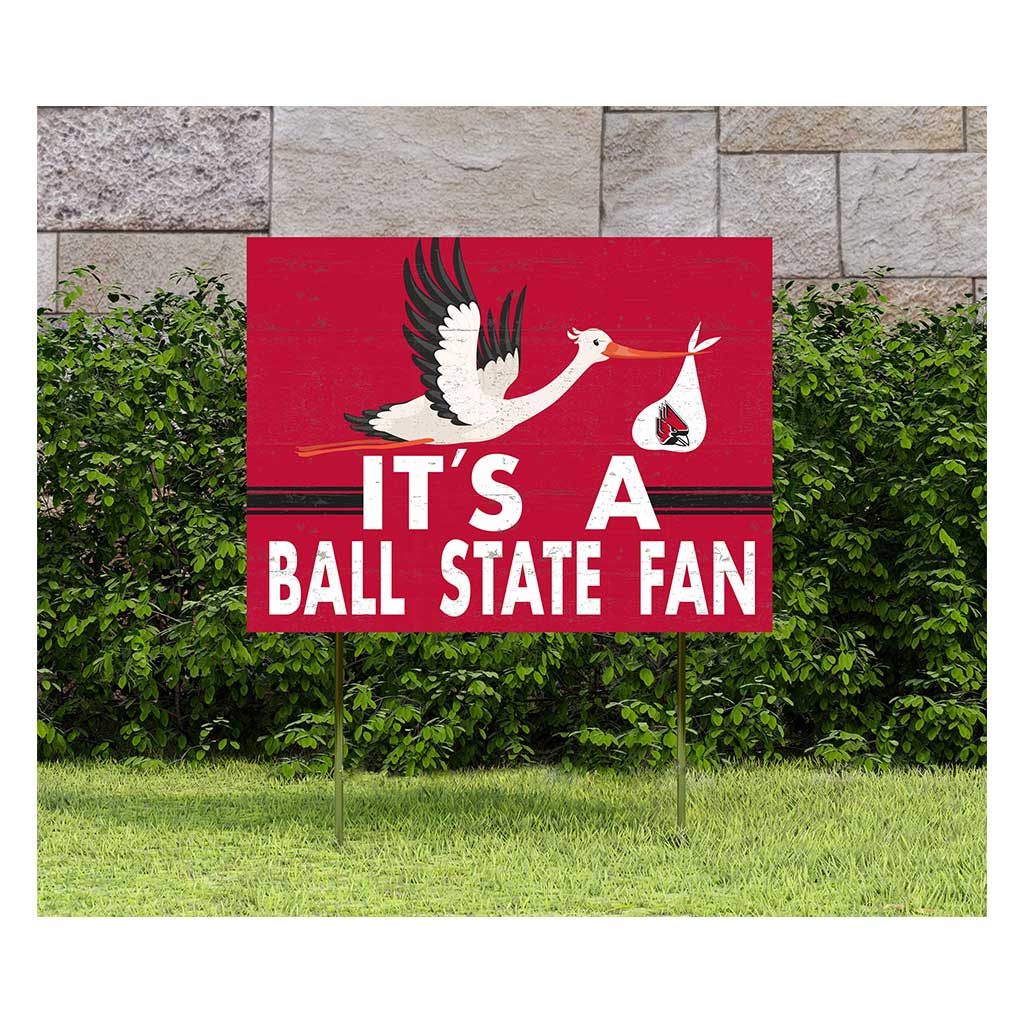 18x24 Lawn Sign Stork Yard Sign It's A Ball State Cardinals