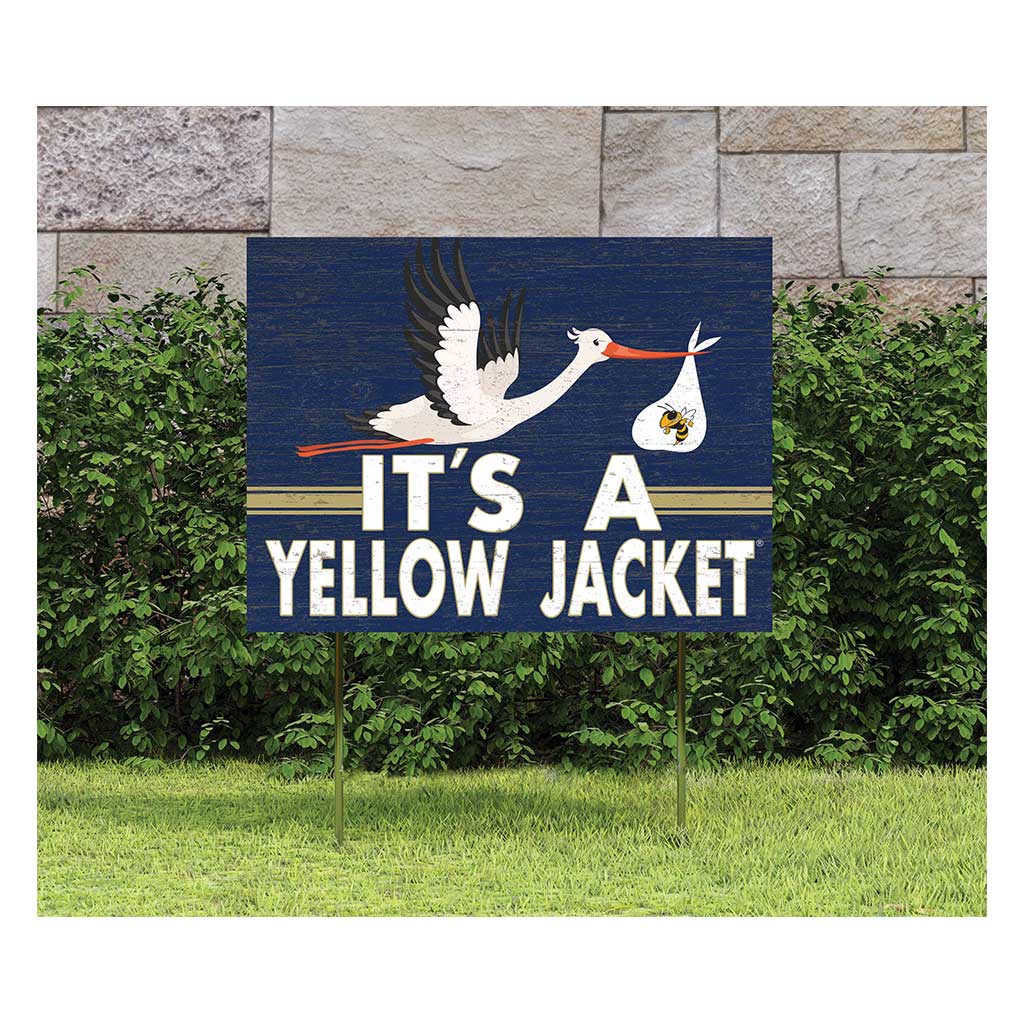 18x24 Lawn Sign Stork Yard Sign It's A Georgia Tech Yellow Jackets