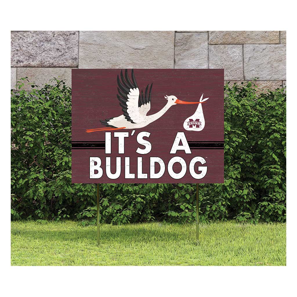 18x24 Lawn Sign Stork Yard Sign It's A Mississippi State Bulldogs