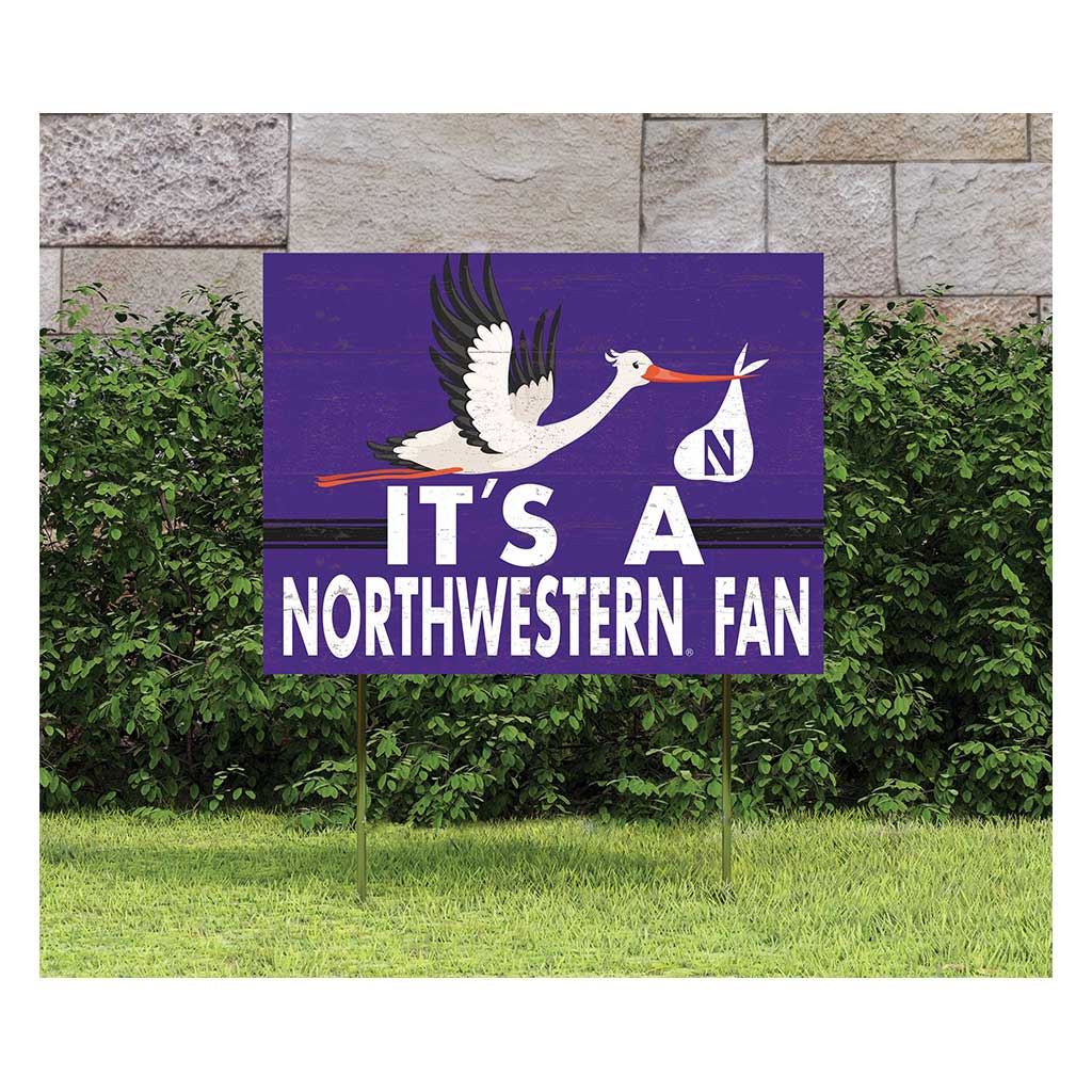 18x24 Lawn Sign Stork Yard Sign It's A Northwestern Wildcats