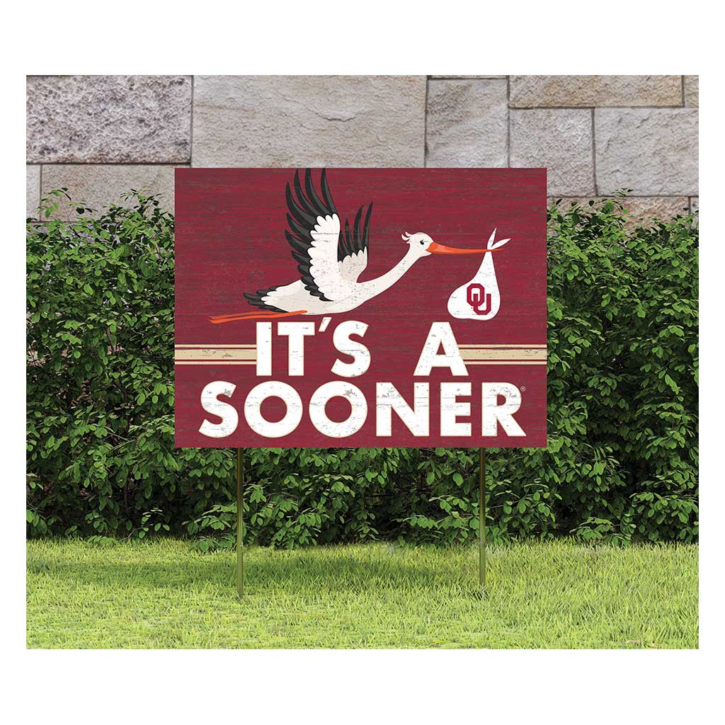 18x24 Lawn Sign Stork Yard Sign It's A Oklahoma Sooners