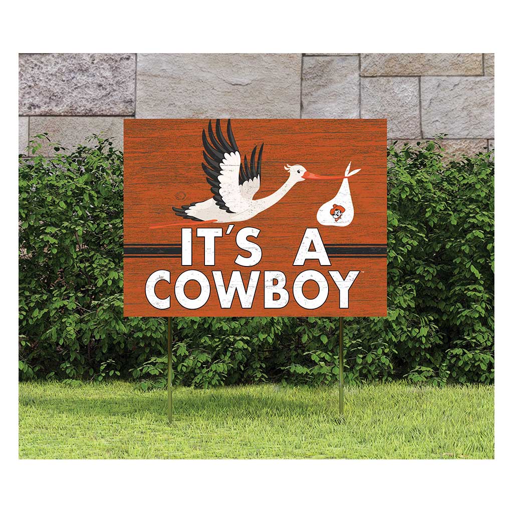 18x24 Lawn Sign Stork Yard Sign It's A Oklahoma State Cowboys