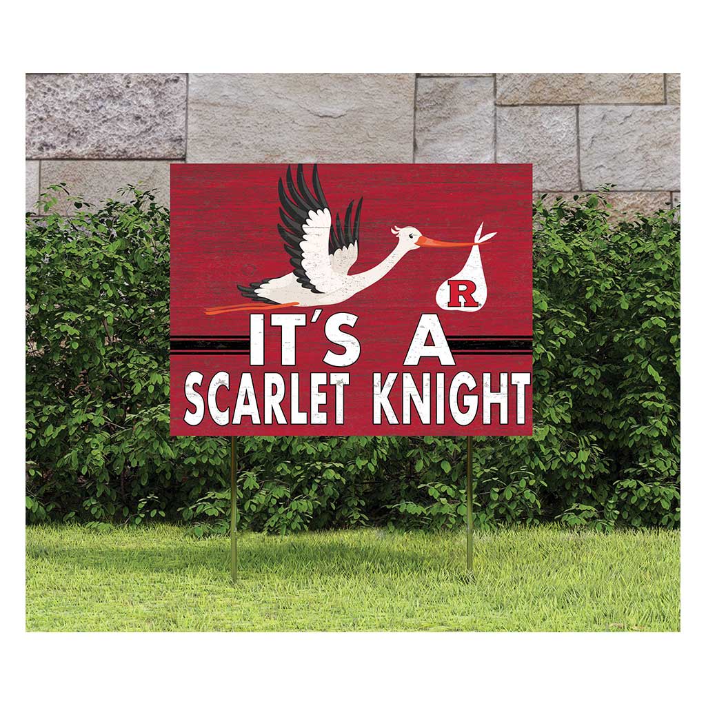 18x24 Lawn Sign Stork Yard Sign It's A Rutgers Scarlet Knights