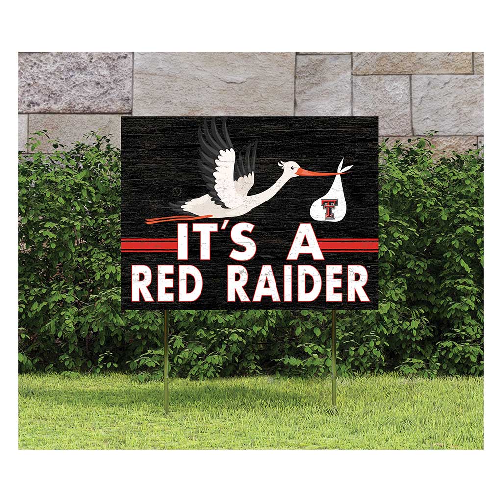18x24 Lawn Sign Stork Yard Sign It's A Texas Tech Red Raiders