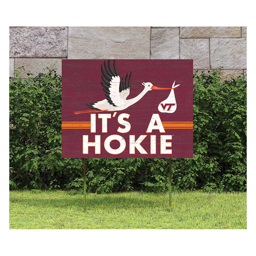 18x24 Lawn Sign Stork Yard Sign It's A Virginia Tech Hokies