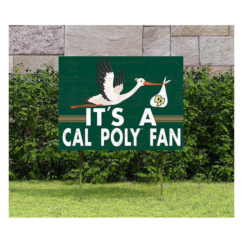 18x24 Lawn Sign Stork Yard Sign It's A Cal Poly Mustangs