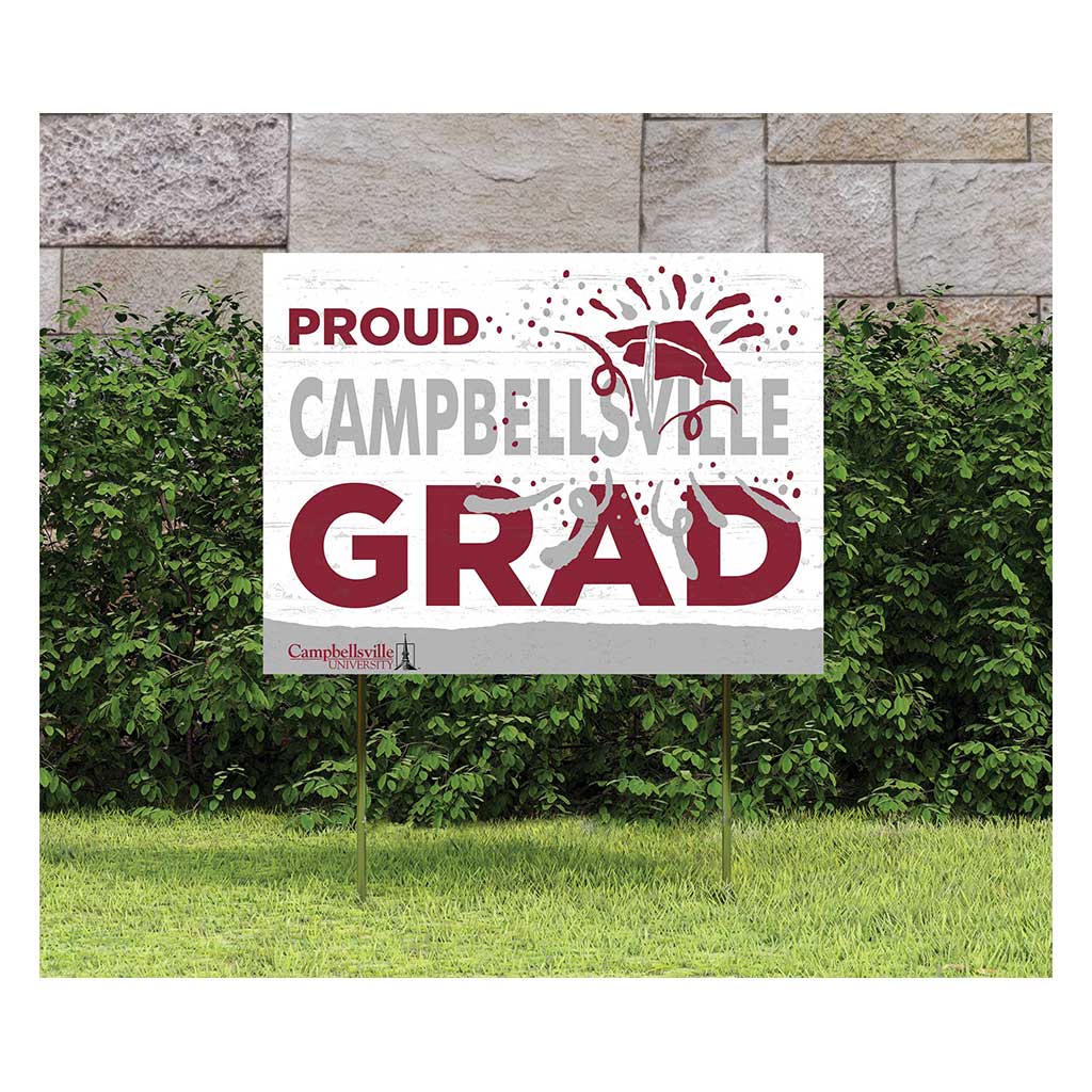 18x24 Lawn Sign Proud Grad With Logo Campbellsville University Tigers