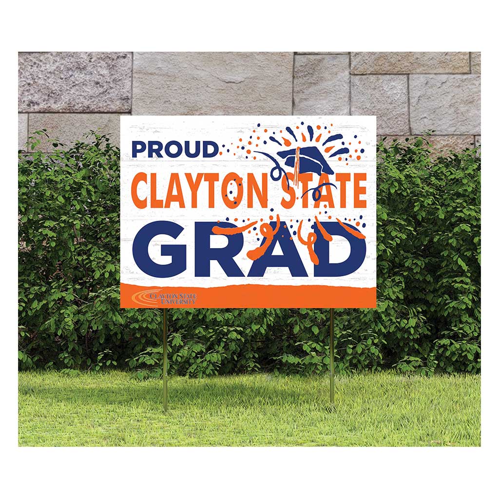 18x24 Lawn Sign Proud Grad With Logo Clayton State University Lakers