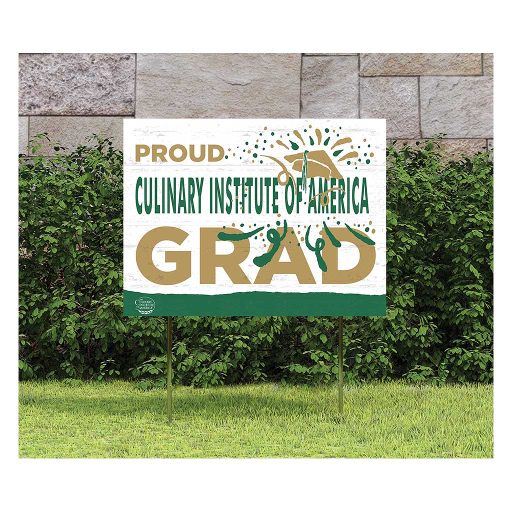 18x24 Lawn Sign Proud Grad With Logo Culinary Institute of America Steels