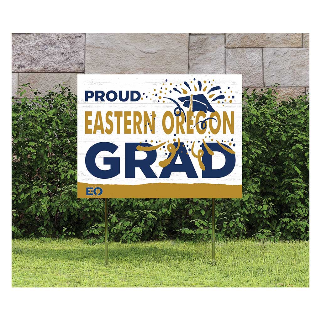 18x24 Lawn Sign Proud Grad With Logo Eastern Oregon University Mountaineers