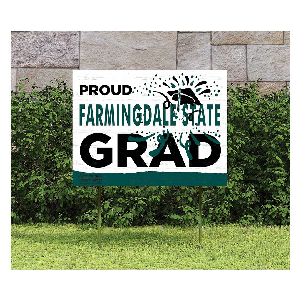 18x24 Lawn Sign Proud Grad With Logo Farmingdale State College (SUNY) Rams