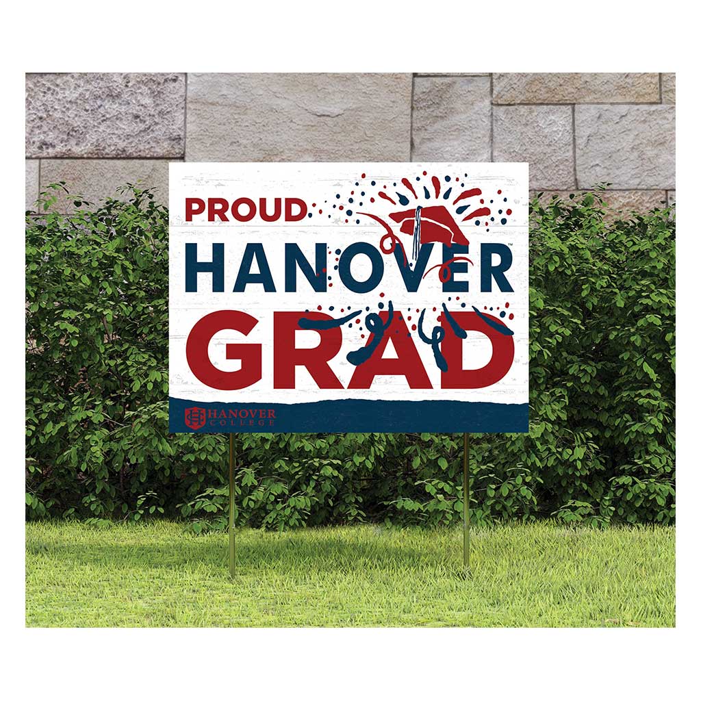 18x24 Lawn Sign Proud Grad With Logo Hanover College Panthers