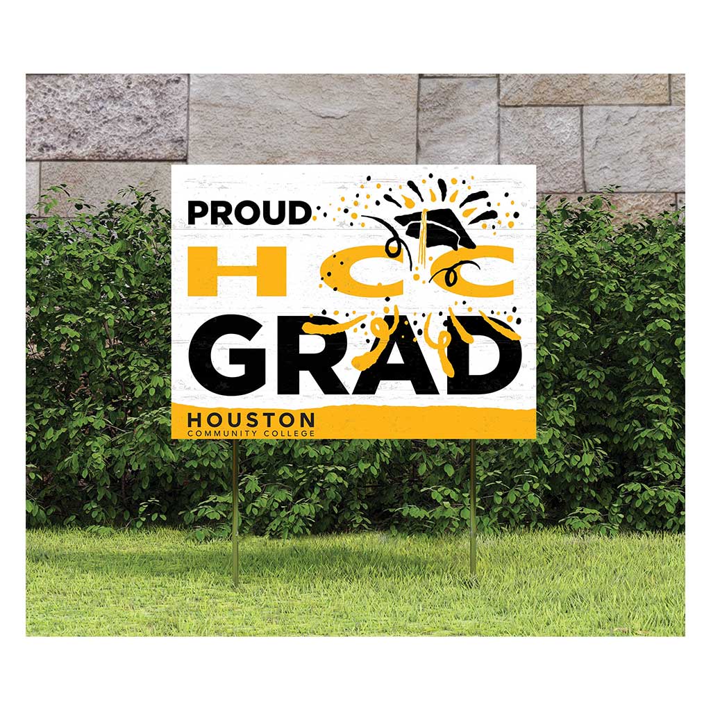 18x24 Lawn Sign Proud Grad With Logo Houston Community College Eagles