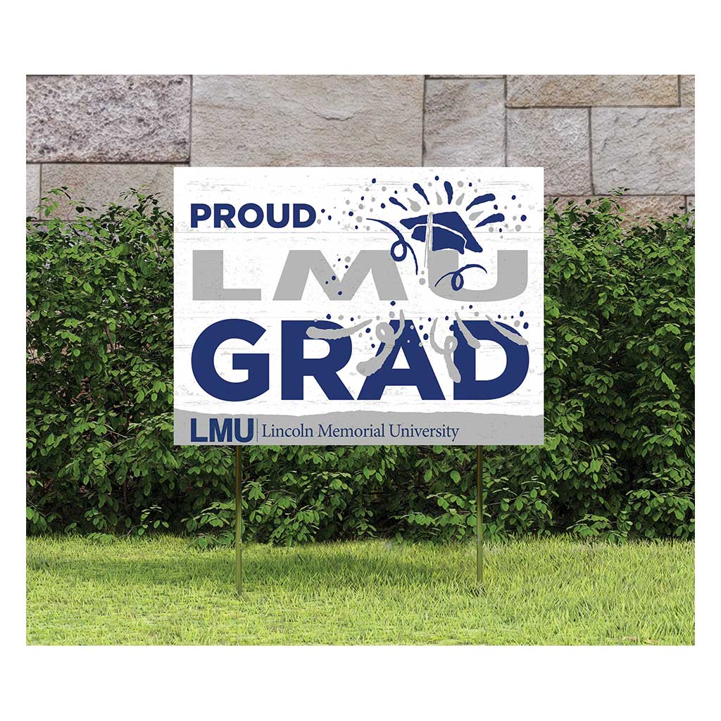 18x24 Lawn Sign Proud Grad With Logo Lincoln Memorial University Railsplitters