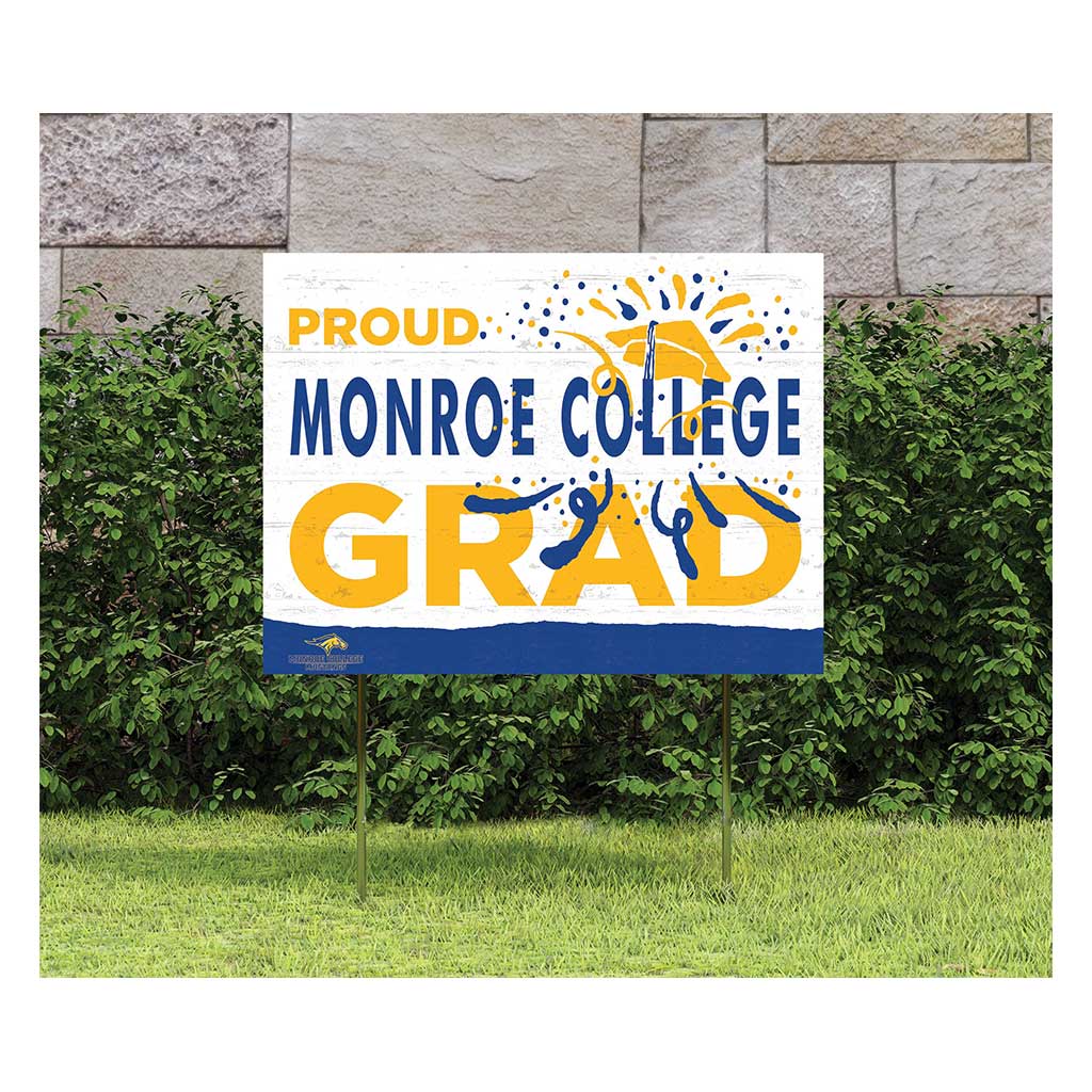18x24 Lawn Sign Proud Grad With Logo Monroe College Mustangs