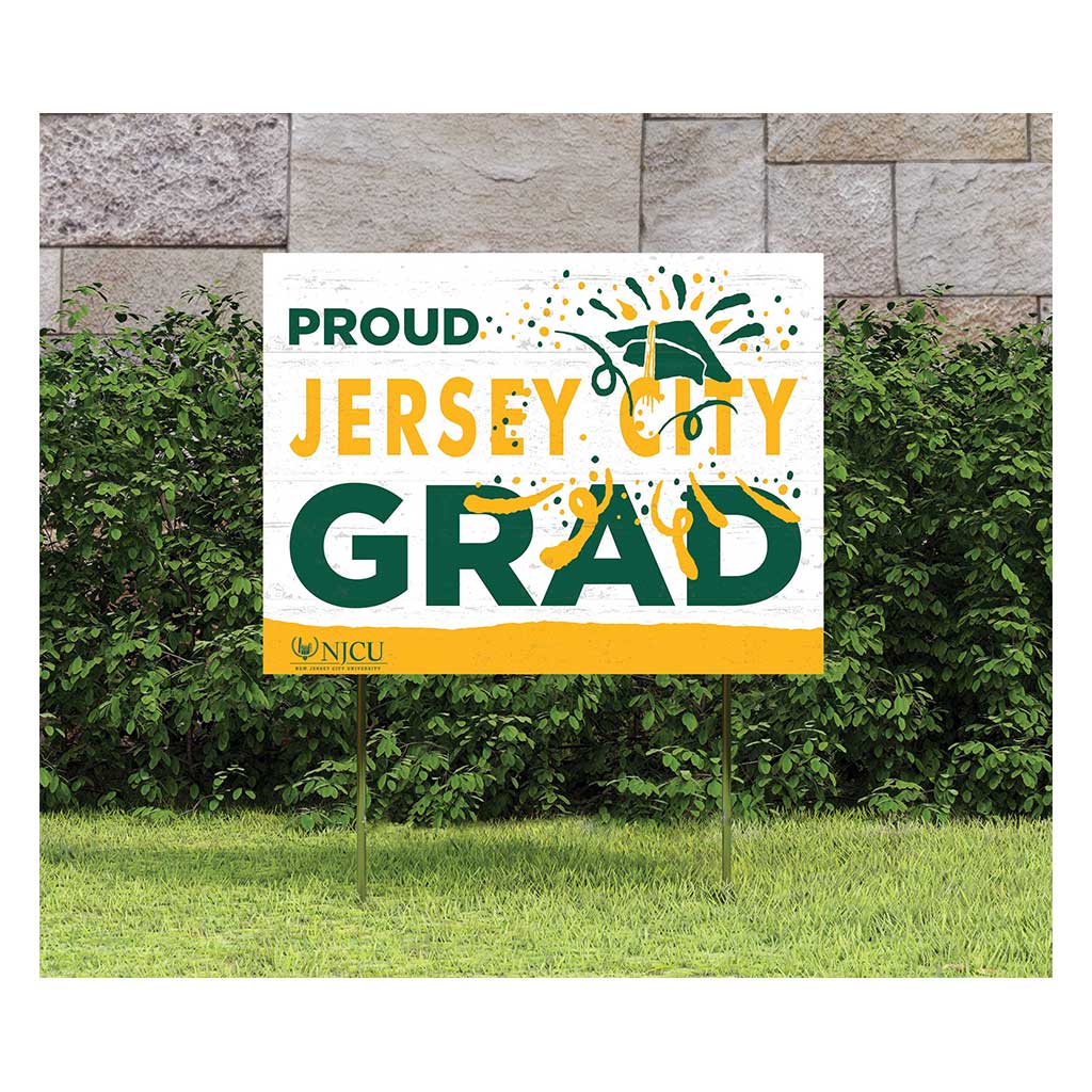 18x24 Lawn Sign Proud Grad With Logo New Jersey City University Gothic Knights