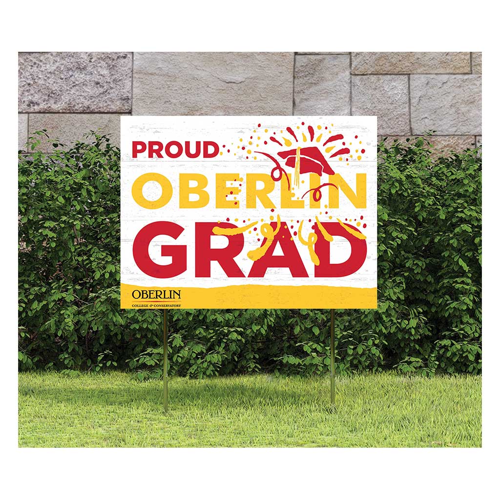 18x24 Lawn Sign Proud Grad With Logo Oberlin College Yeomen