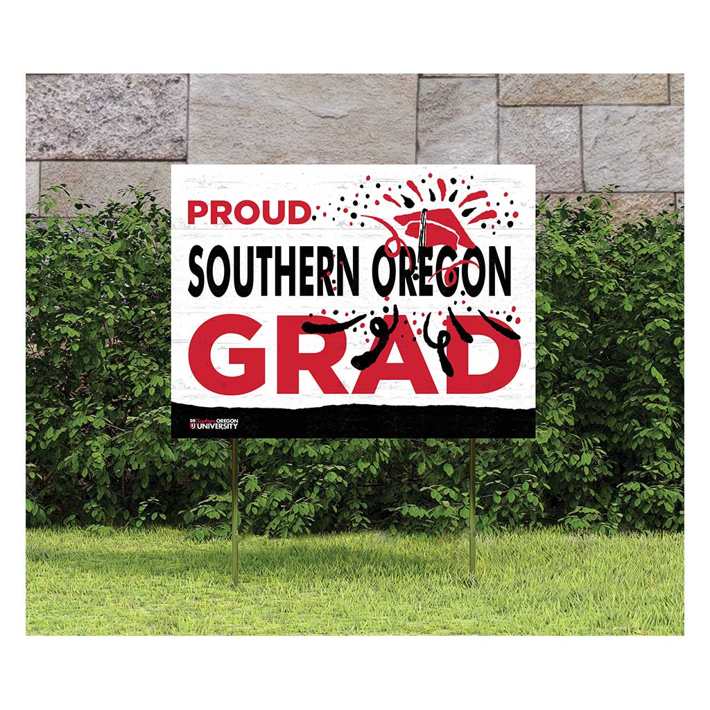 18x24 Lawn Sign Proud Grad With Logo Southern Oregon University Raiders