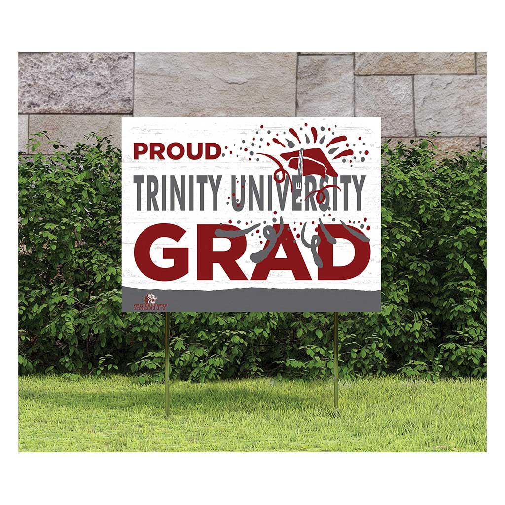 18x24 Lawn Sign Proud Grad With Logo Trinity University Tigers