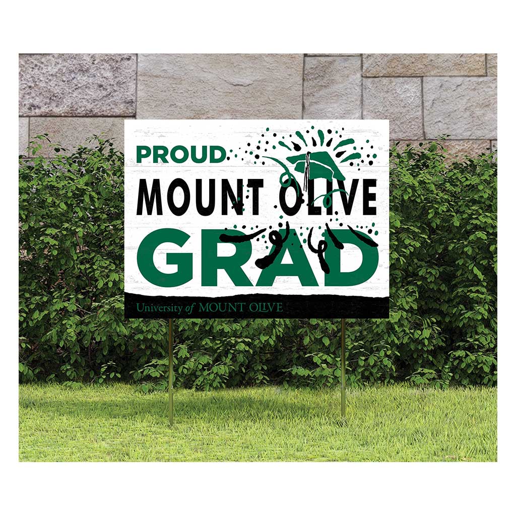 18x24 Lawn Sign Proud Grad With Logo University of Mount Olive Trojans