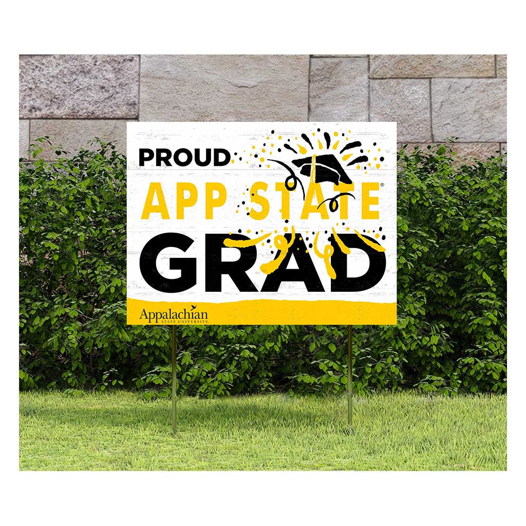 18x24 Lawn Sign Proud Grad With Logo Appalachian State Mountaineers