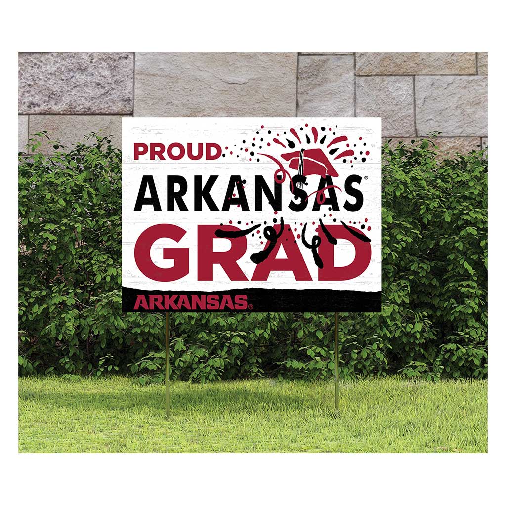 18x24 Lawn Sign Proud Grad With Logo Arkansas Razorbacks