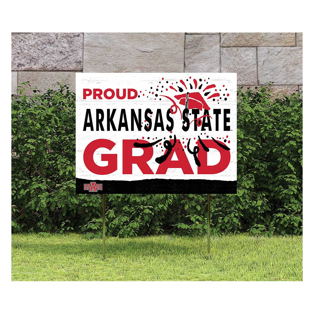 18x24 Lawn Sign Proud Grad With Logo Arkansas State Red Wolves