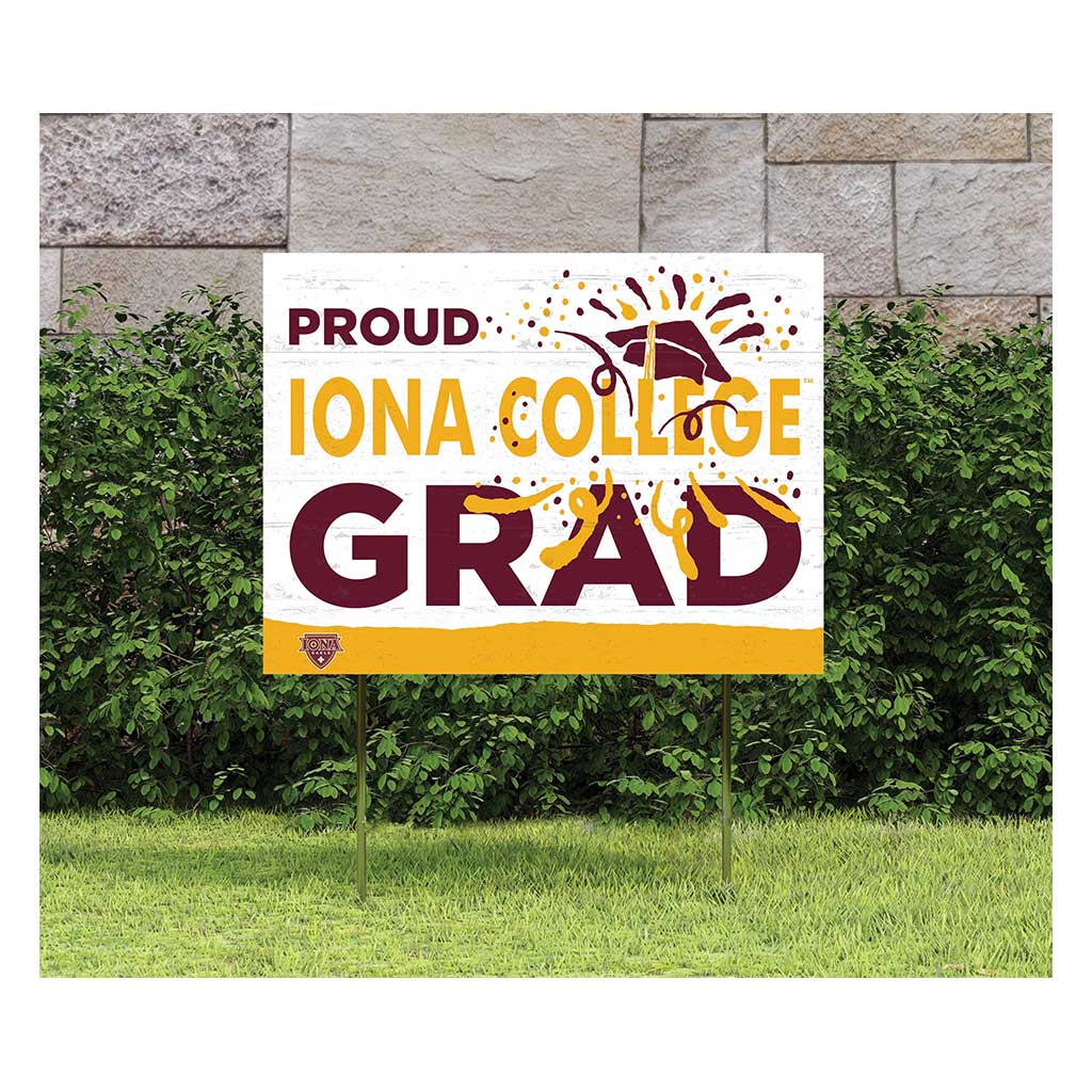 18x24 Lawn Sign Proud Grad With Logo Lona College Gaels